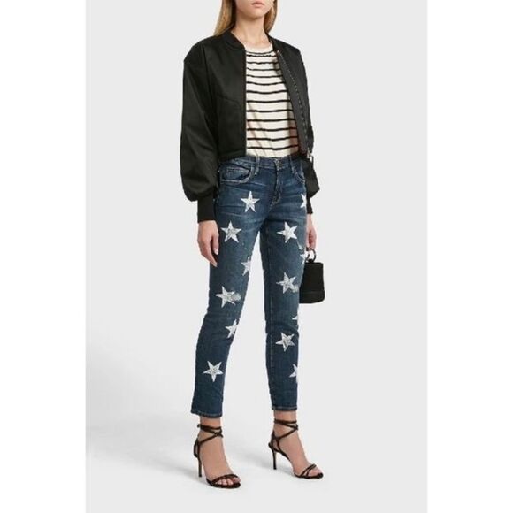 NEW Current Elliott The Fling star print boyfriend jeans women’s size 28 - Picture 1 of 11